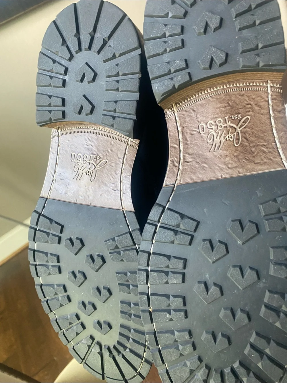 Johnston & Murphy Black Leather Chukka Boots with Gold Buckle